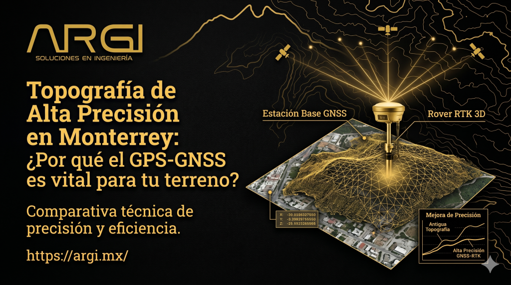 Levantamiento topográfico con GPS-GNSS en Monterrey por ARGI